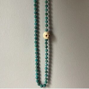 Victoria Cunningham Skull Pendant Turquoise Necklace Mammoth